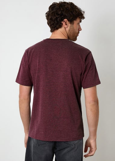 Threadbare Burgundy Short Sleeve Marl T-Shirt