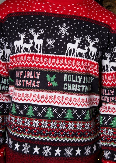 Threadbare Black Christmas Fairisle Knitted Jumper