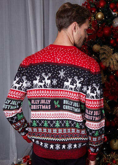 Threadbare Black Christmas Fairisle Knitted Jumper