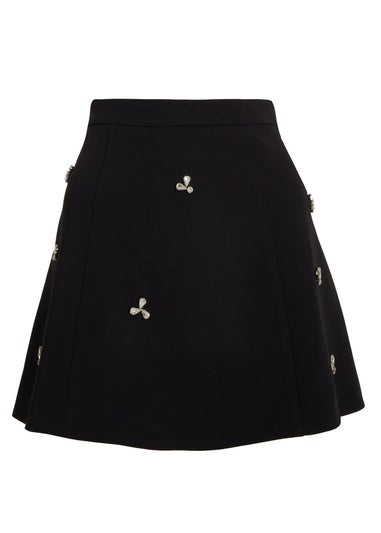 Quiz Black Embellished A-Line Skirt