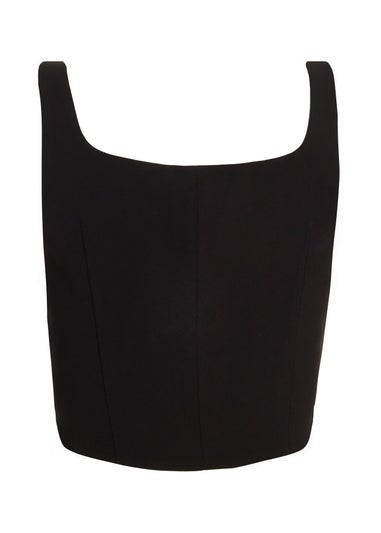 Quiz Black Embellished Square Neck Top