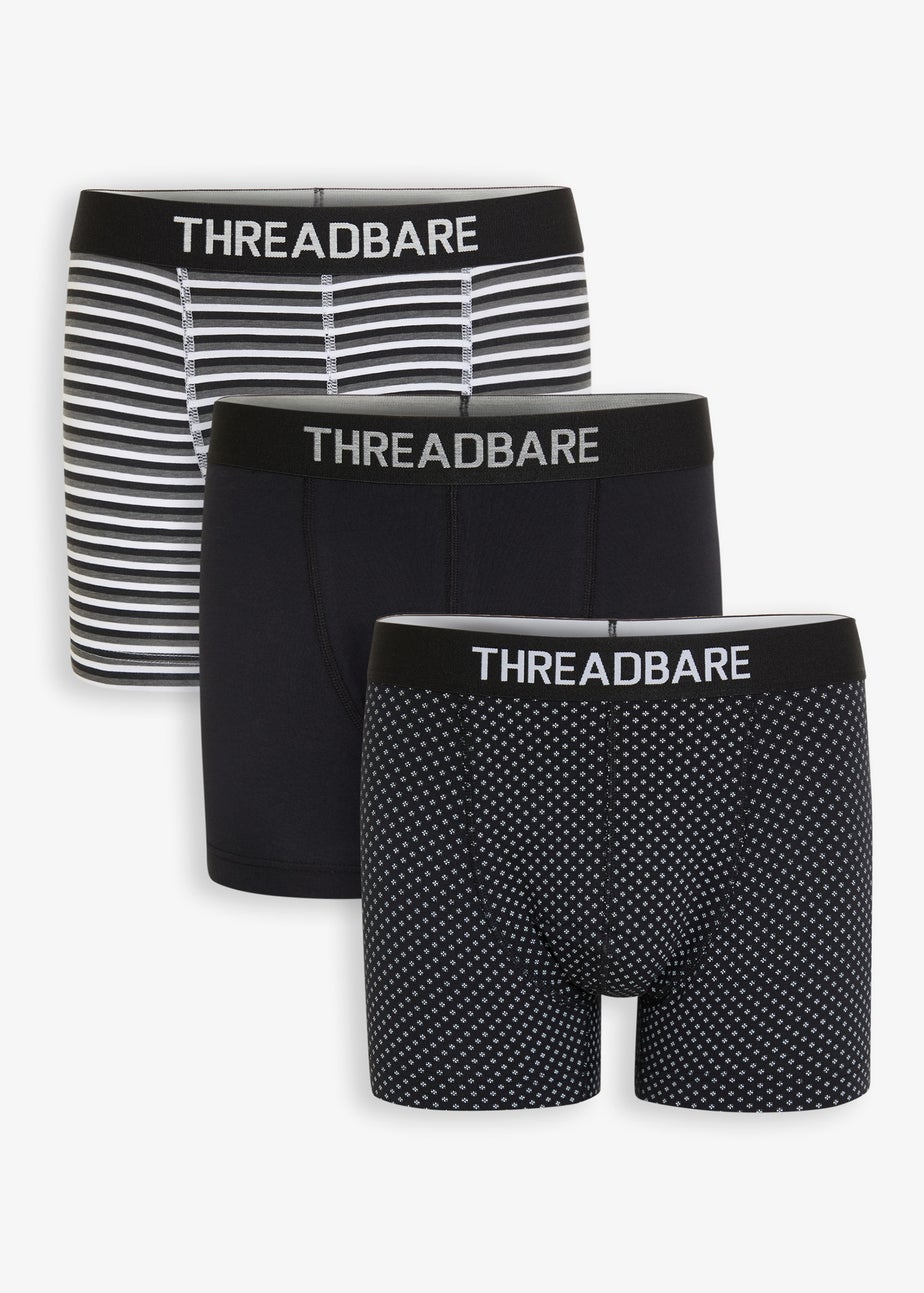 Threadbare 3-Pack Printed Hipster Fit Boxer Shorts