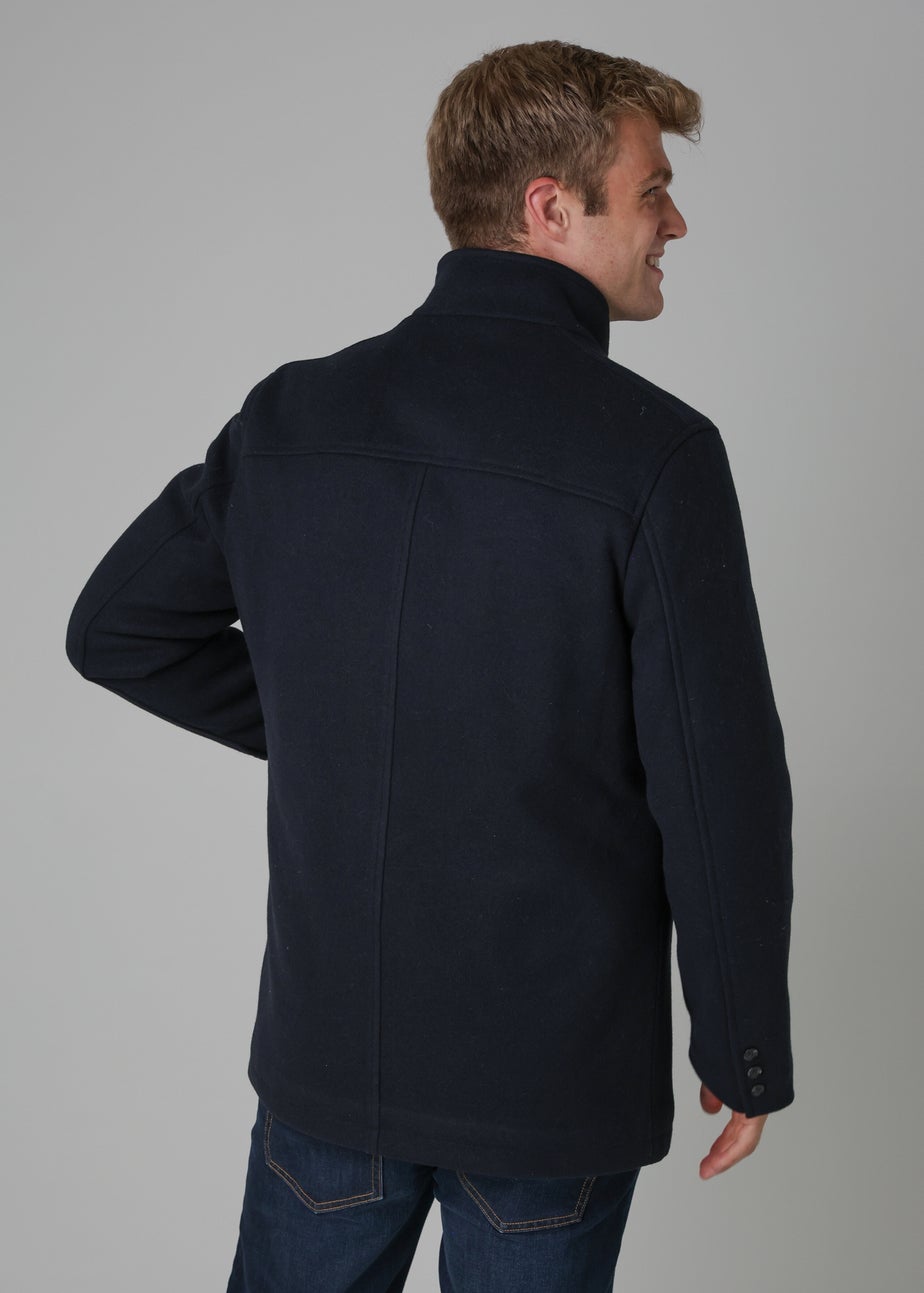 Tokyo Laundry Navy Padded Faux Wool Coat