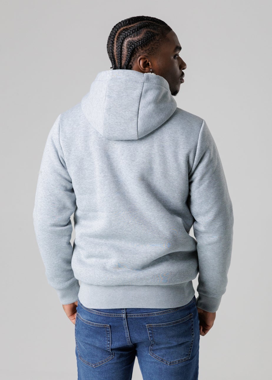 Tokyo Laundry Light Grey Brushed Back Fleece Zip-Through Hoody With Borg Lining