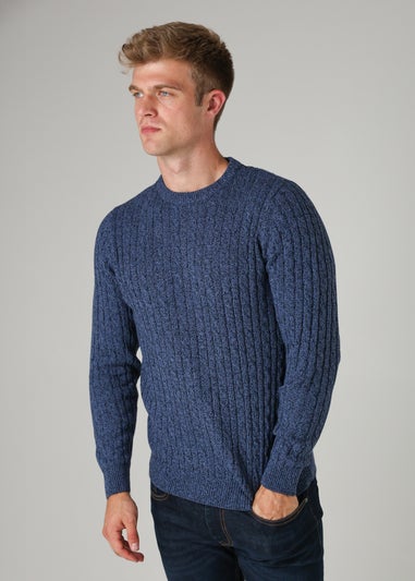Tokyo Laundry Blue Crew Neck Cotton Blend Jumper