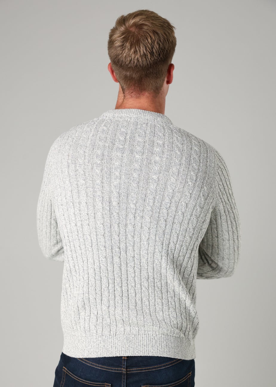 Tokyo Laundry Grey Crew Neck Cotton Blend Jumper