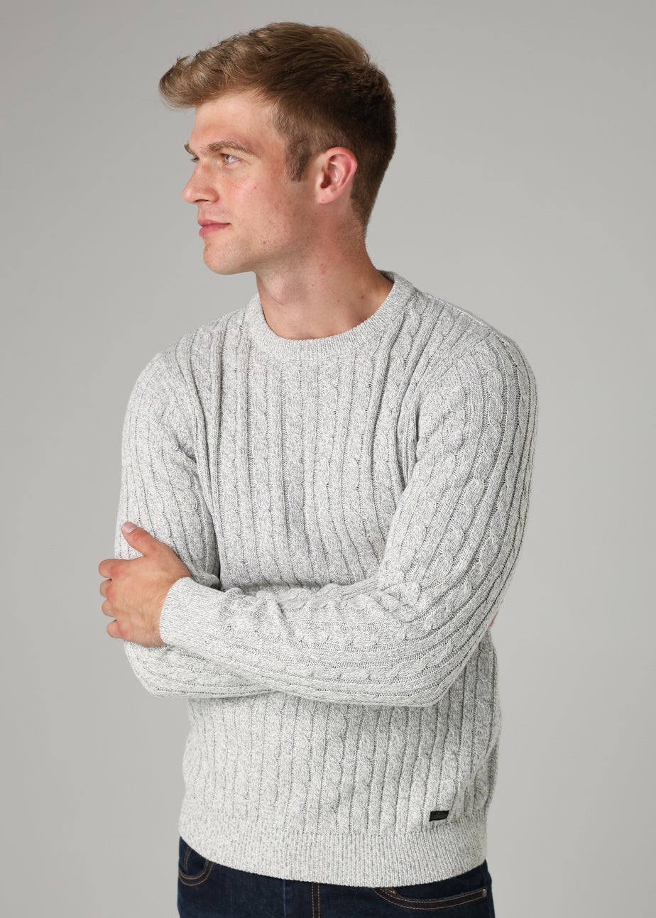 Tokyo Laundry Grey Crew Neck Cotton Blend Jumper