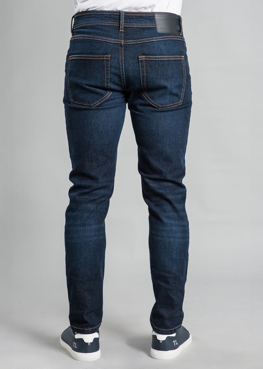 Tokyo Laundry Dark Blue Slim Fit Cotton Blend Jeans