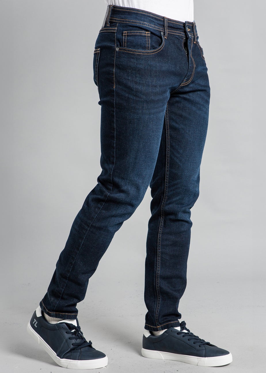 Tokyo Laundry Dark Blue Slim Fit Cotton Blend Jeans