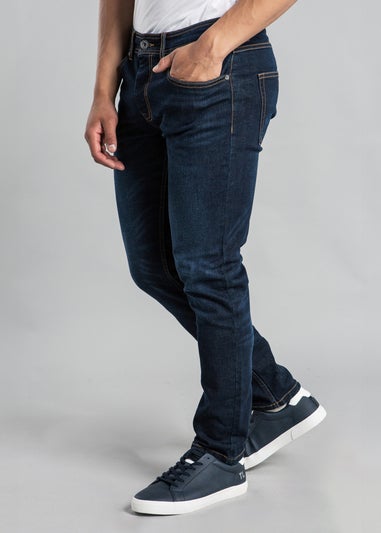 Tokyo Laundry Dark Blue Slim Fit Cotton Blend Jeans