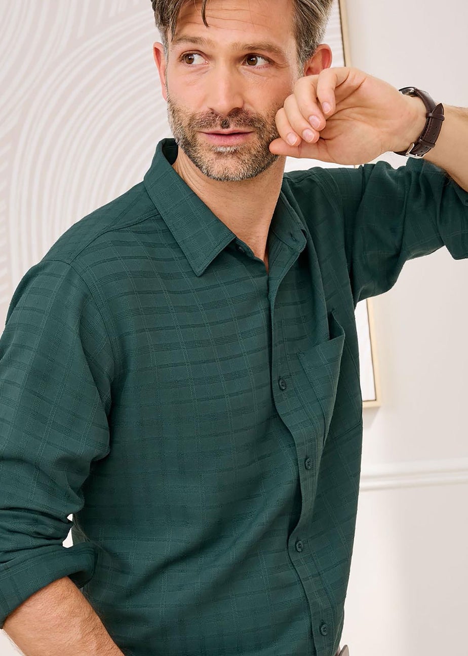 Cotton Traders Dark Green Luxury Long Sleeve Soft Touch Shirt