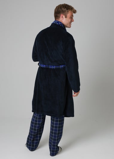 Tokyo Laundry Navy Plush Dressing Gown