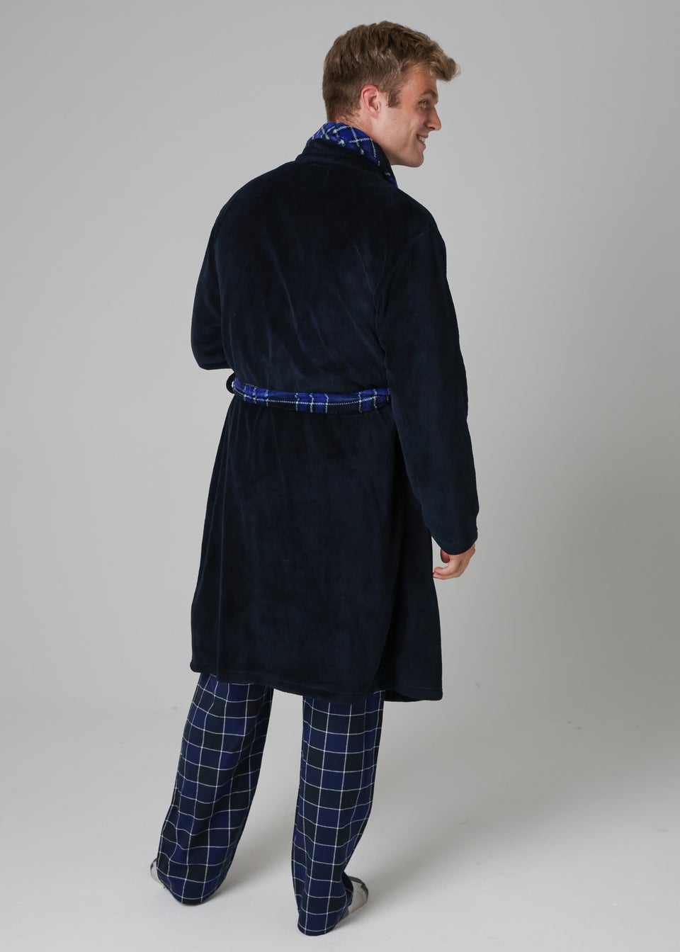 Tokyo Laundry Navy Plush Dressing Gown