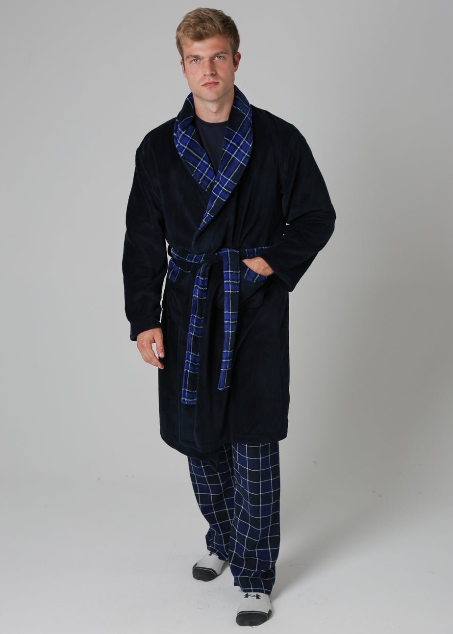 Tokyo Laundry Navy Plush Dressing Gown