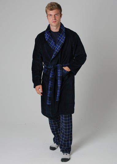 Tokyo Laundry Navy Plush Dressing Gown