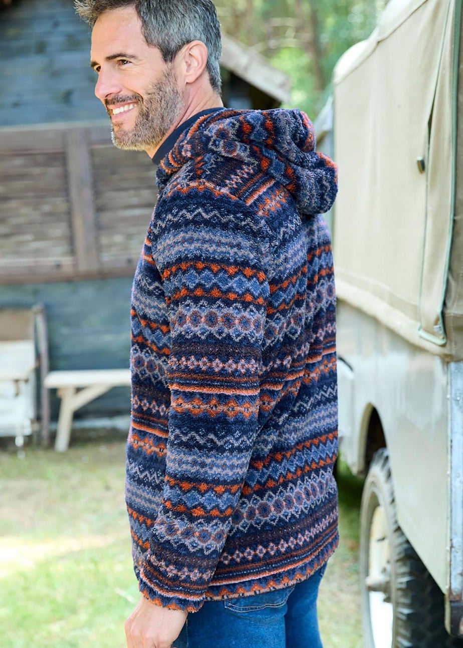 Cotton Traders Pale Blue Soft Half Zip Fleece Top