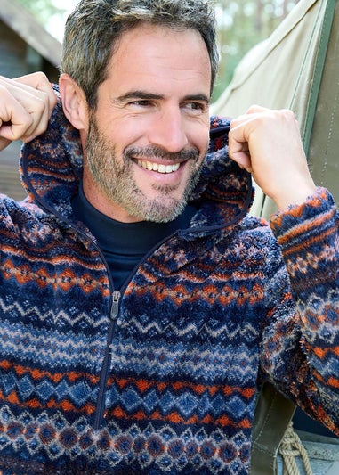 Cotton Traders Pale Blue Soft Half Zip Fleece Top