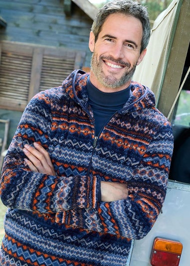 Cotton Traders Pale Blue Soft Half Zip Fleece Top