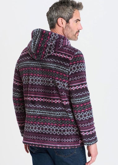 Cotton Traders Aubergine Soft Half Zip Fleece Top