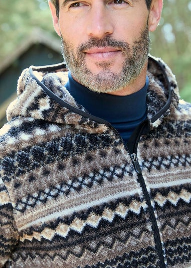 Cotton Traders Cappucino Soft Half Zip Fleece Top