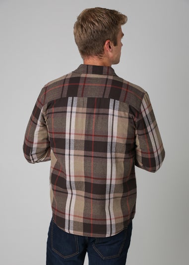 Tokyo Laundry Grey Checked Padded Shirt With Sherpa Lining