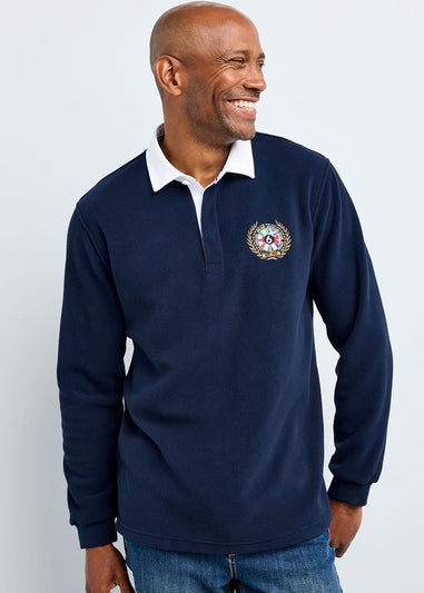 Cotton Traders Dark Blue Six Nations Fleece Rugby Shirt