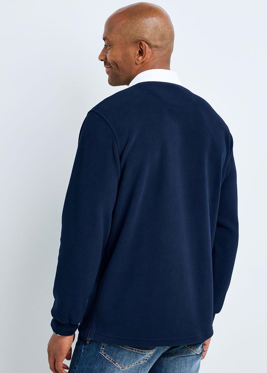 Cotton Traders Dark Blue Six Nations Fleece Rugby Shirt