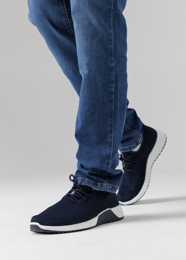 Tokyo Laundry Navy Lightweight Textile Trainers