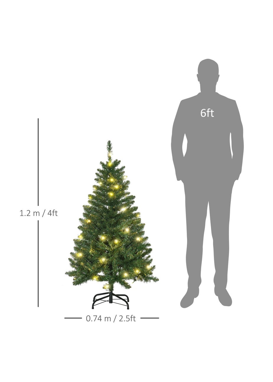 HOMCOM 4FT Pre-Lit Christmas Tree