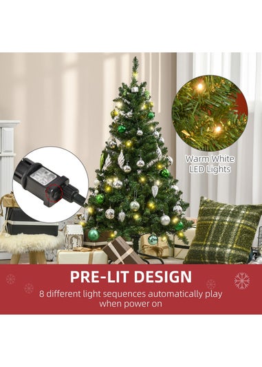 HOMCOM 4FT Pre-Lit Christmas Tree