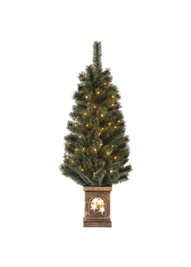 HOMCOM 4FT Lit Potted Christmas Tree