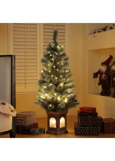 HOMCOM 4FT Lit Potted Christmas Tree