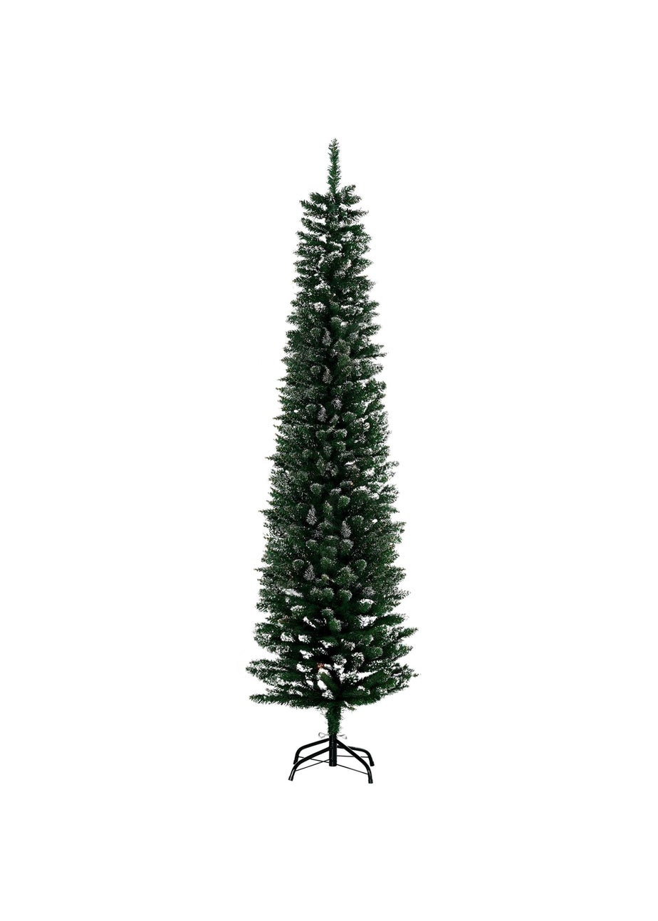 HOMCOM 6FT Slim Snow Tip Christmas Tree