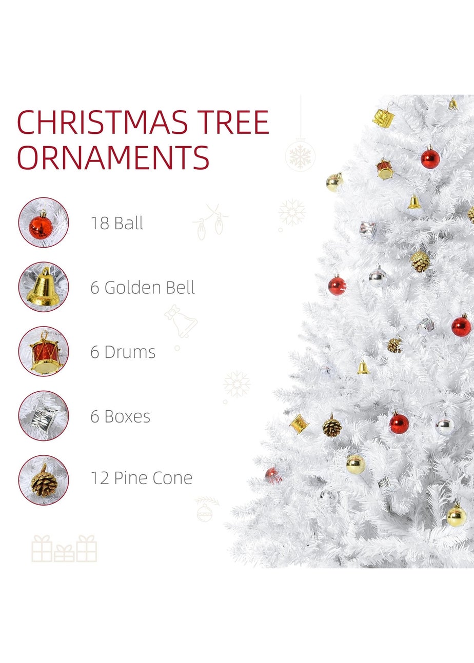 HOMCOM 5FT White Decor Christmas Tree