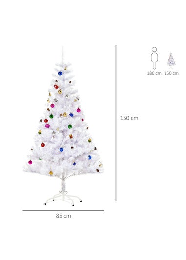 HOMCOM 5FT White Decor Christmas Tree