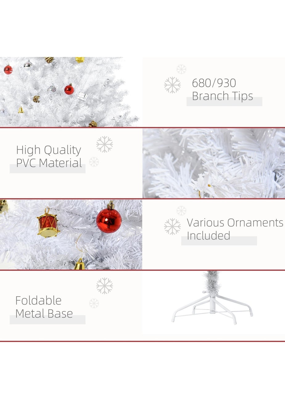 HOMCOM 5FT White Decor Christmas Tree