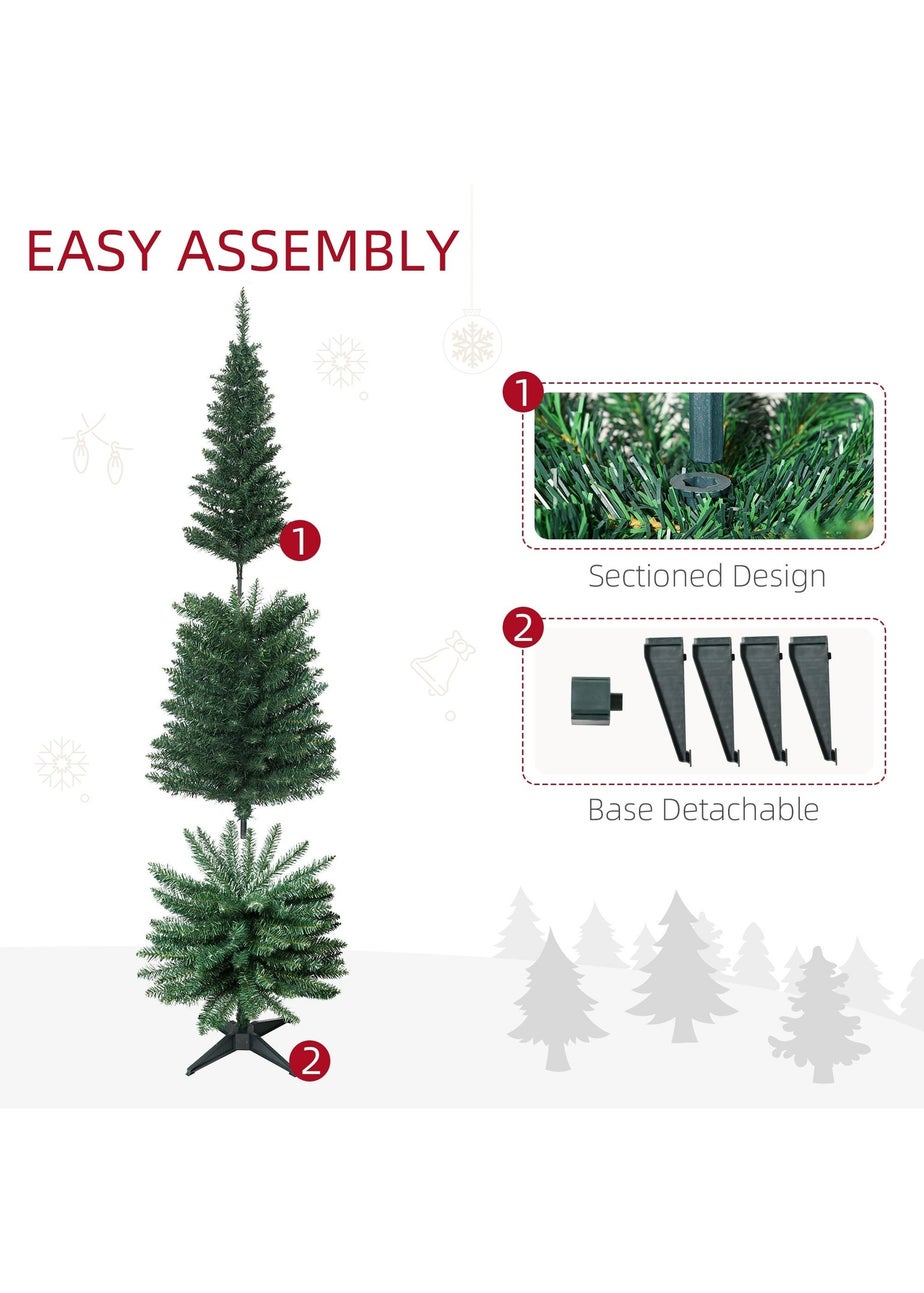 HOMCOM Green 6FT Slim Christmas Tree