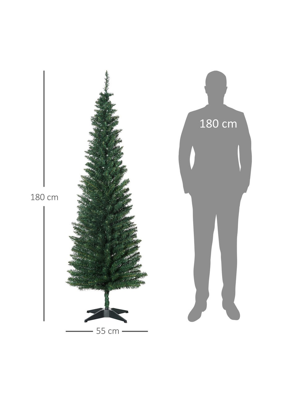 HOMCOM Green 6FT Slim Christmas Tree