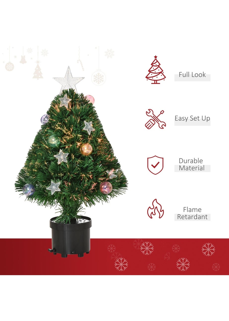 HOMCOM 2FT Fibre Optic Christmas Tree