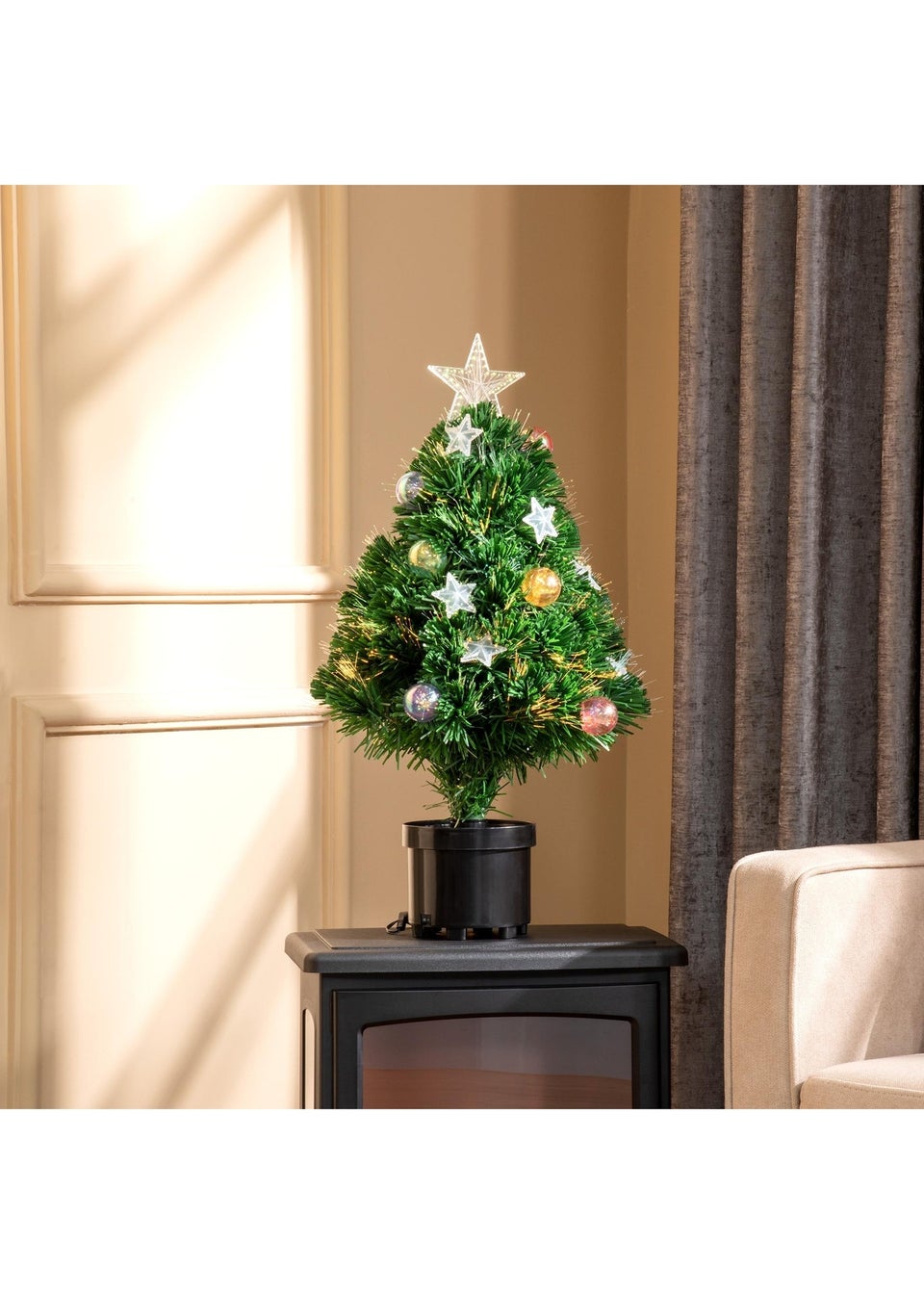 HOMCOM 2FT Fibre Optic Christmas Tree