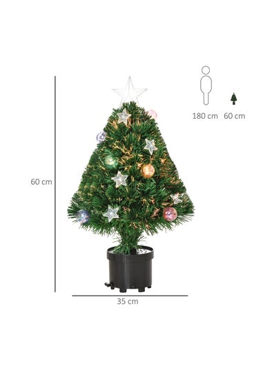 HOMCOM 2FT Fibre Optic Christmas Tree