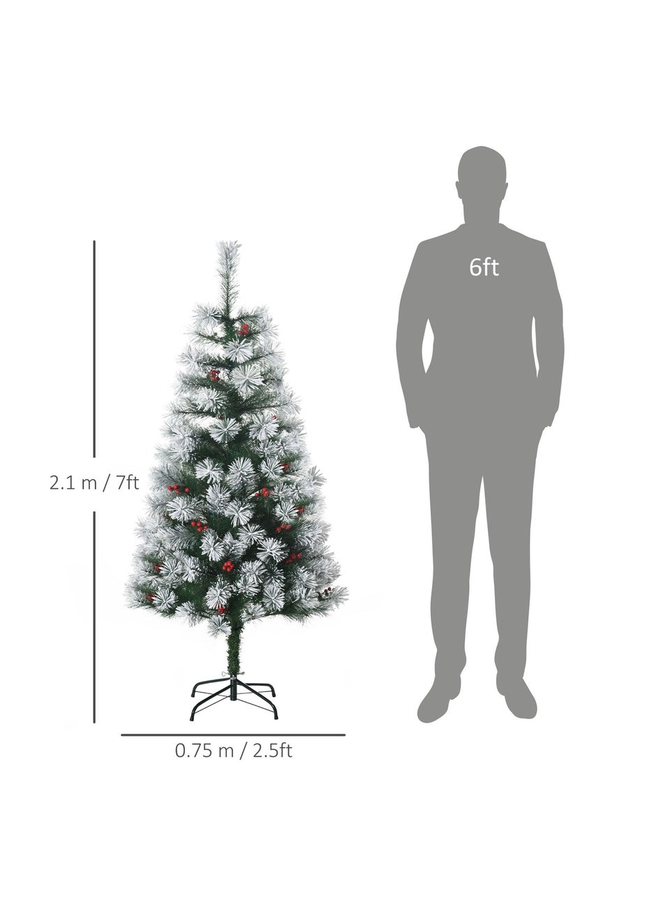 HOMCOM 5FT Snow Pine Christmas Tree