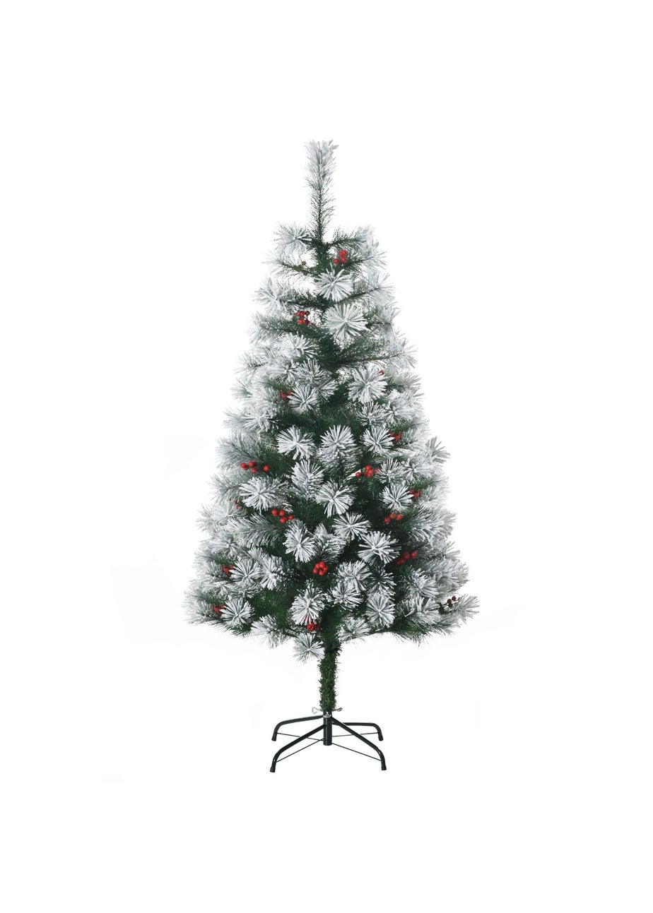 HOMCOM 5FT Snow Pine Christmas Tree