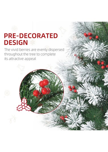 HOMCOM 5FT Snow Pine Christmas Tree