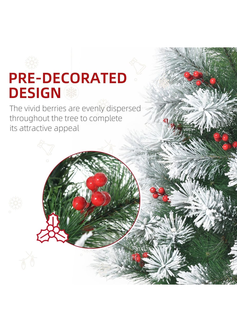 HOMCOM 5FT Snow Pine Christmas Tree