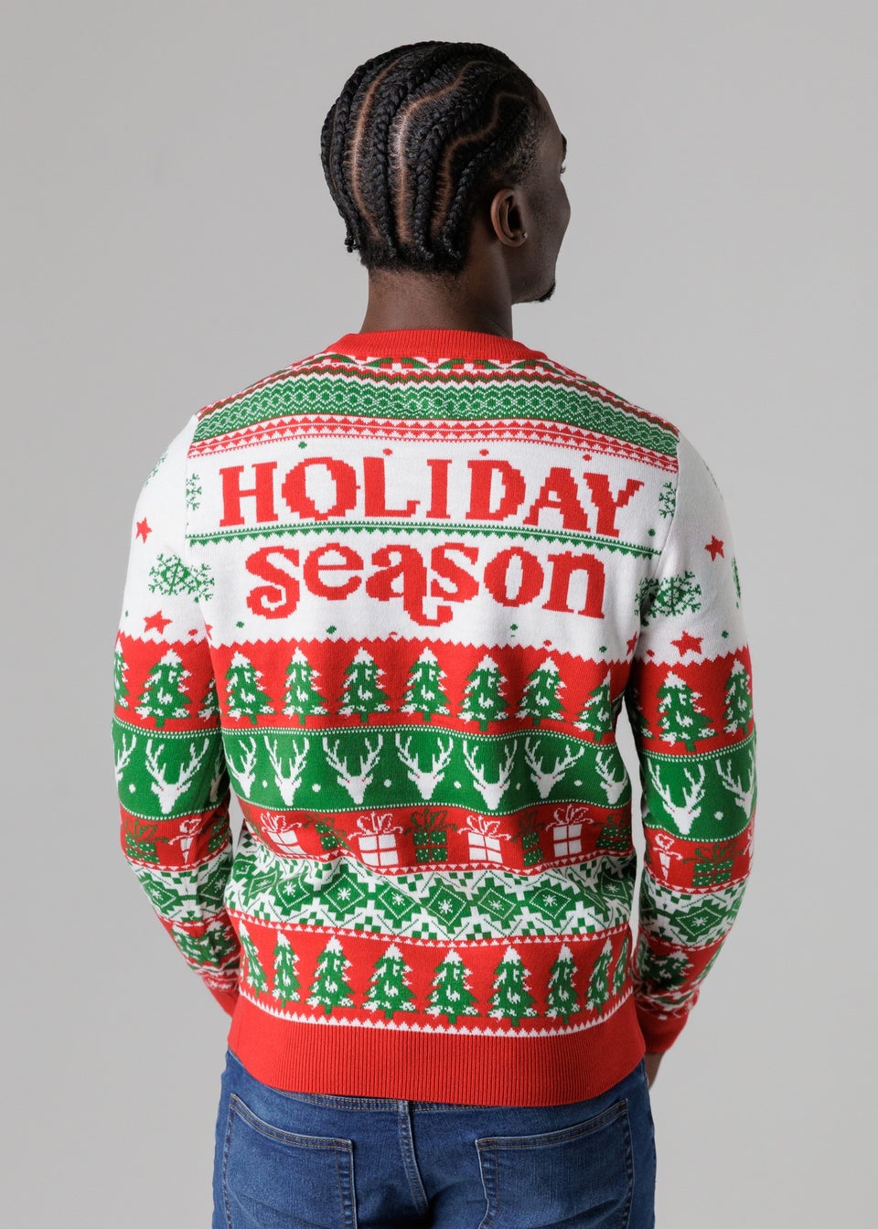 Tokyo Laundry Red Festive Jacquard Crew Neck Jumper