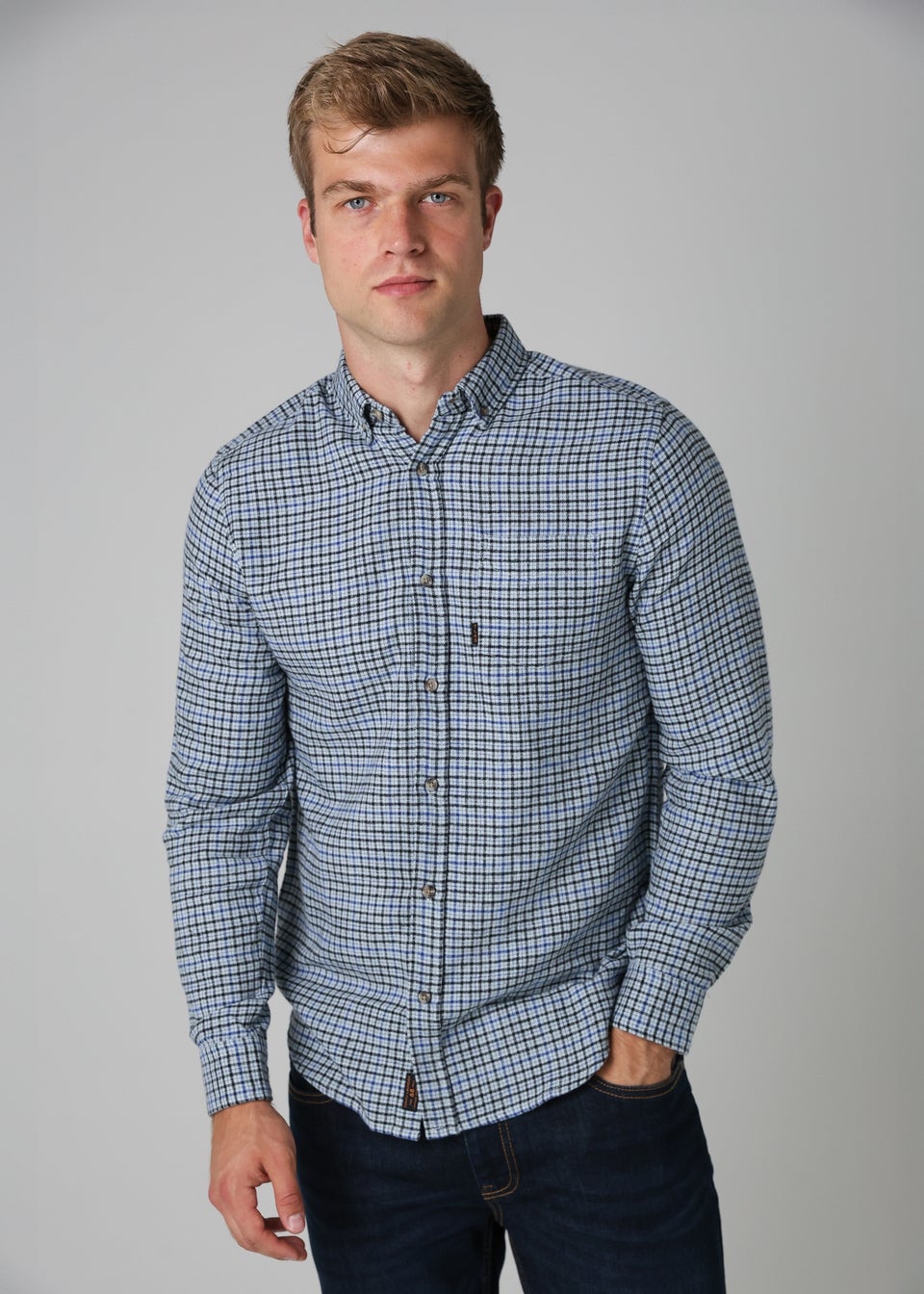 Tokyo Laundry Blue Cotton Printed Long Sleeve Shirt