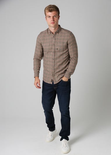 Tokyo Laundry Tan Cotton Printed Long Sleeve Shirt