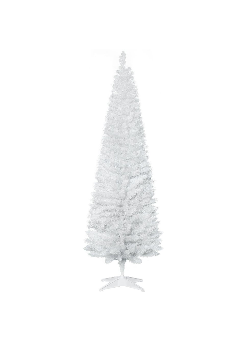 HOMCOM White 6FT Slim Christmas Tree