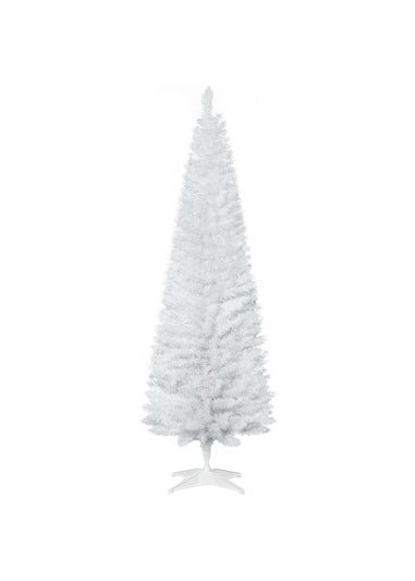HOMCOM White 6FT Slim Christmas Tree